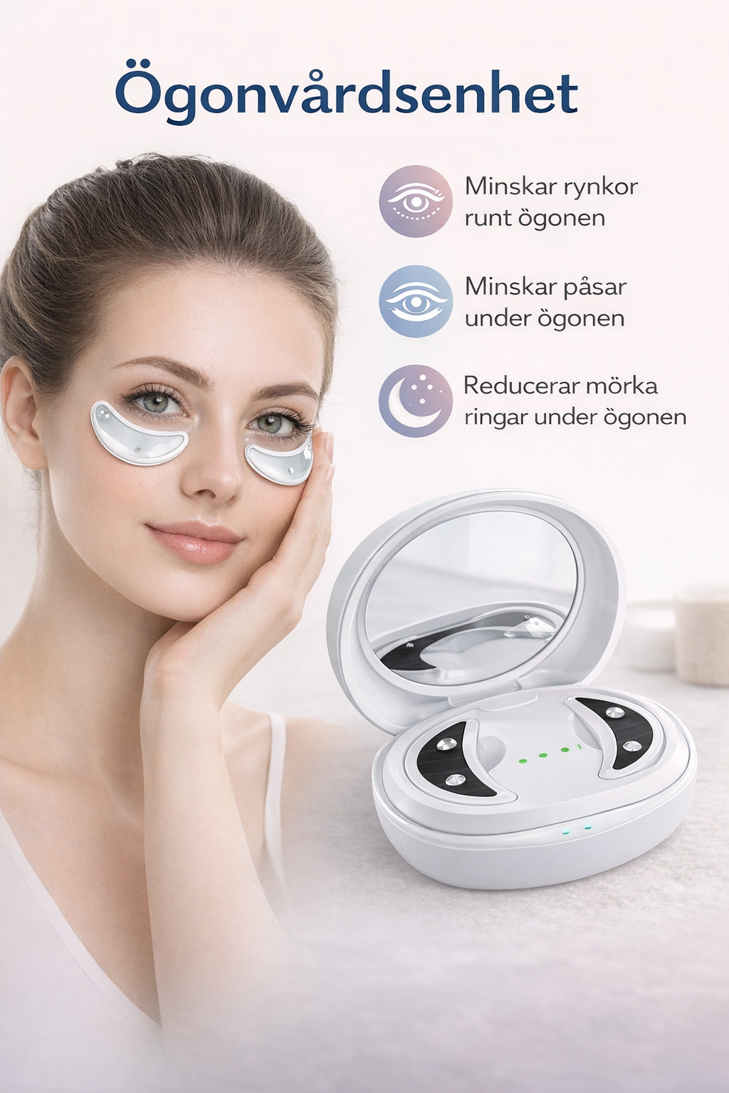Electronic eye patches with red light and micro current - against dark circles