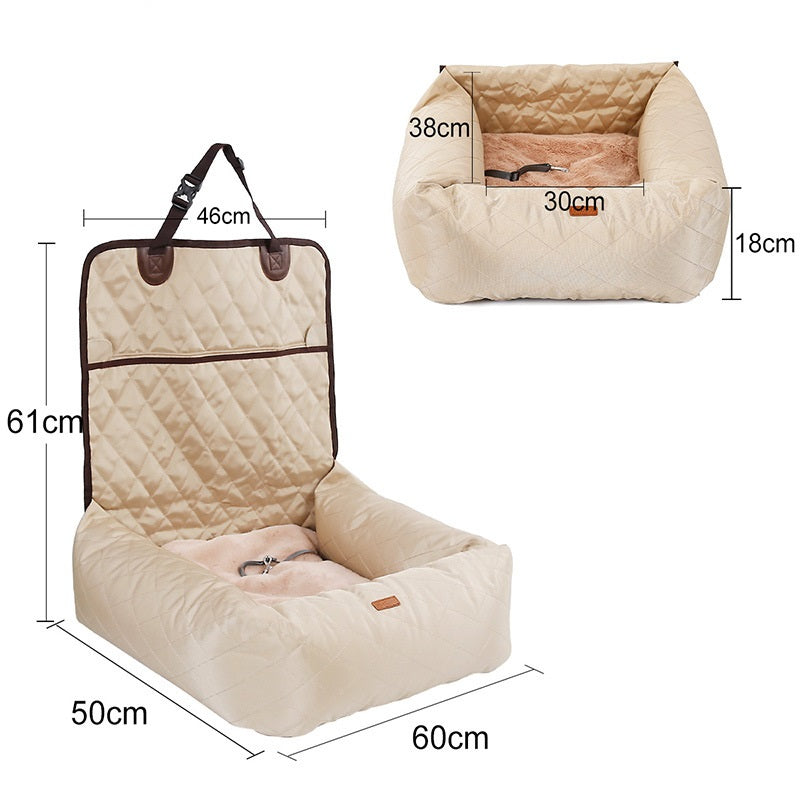 2-in-1 car seat cushion and dog bed