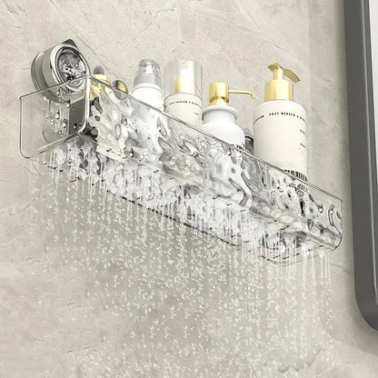 Bathroom corner shelf with suction cups