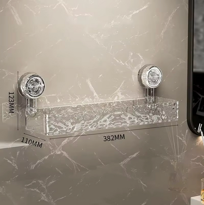 Bathroom corner shelf with suction cups