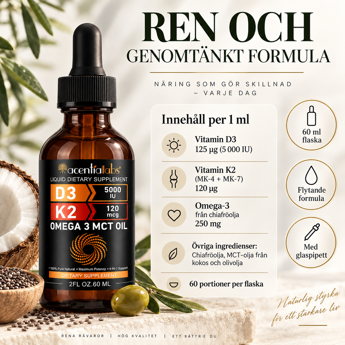 D3 + K2 + Omega-3 drops – highly concentrated
