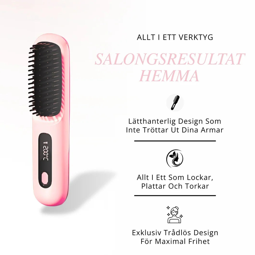 Portable Heat Brush - Smooth, styled hair in minutes