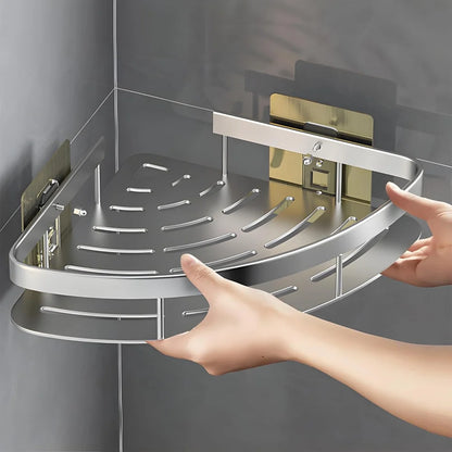 Self-adhesive wall shelf without drilling - Stable storage for bathroom & kitchen