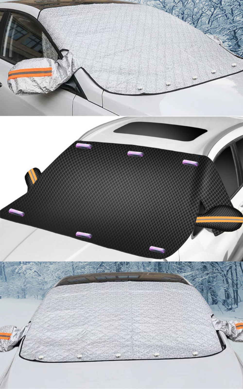 Premium magnetic snow and ice cover for car