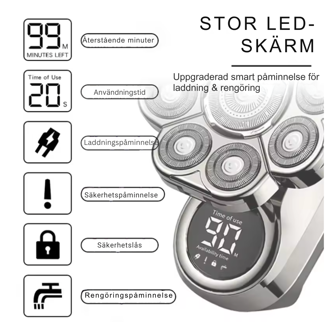 Exclusive 6-in-1 shaver - grooming kit for head and face