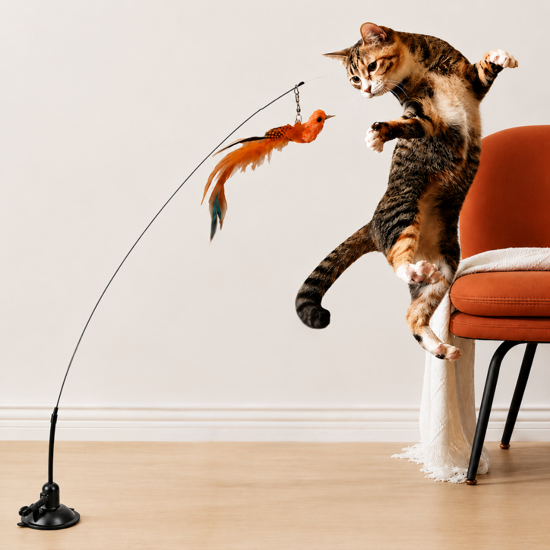 Feather hunting – For the cat, play is not just play