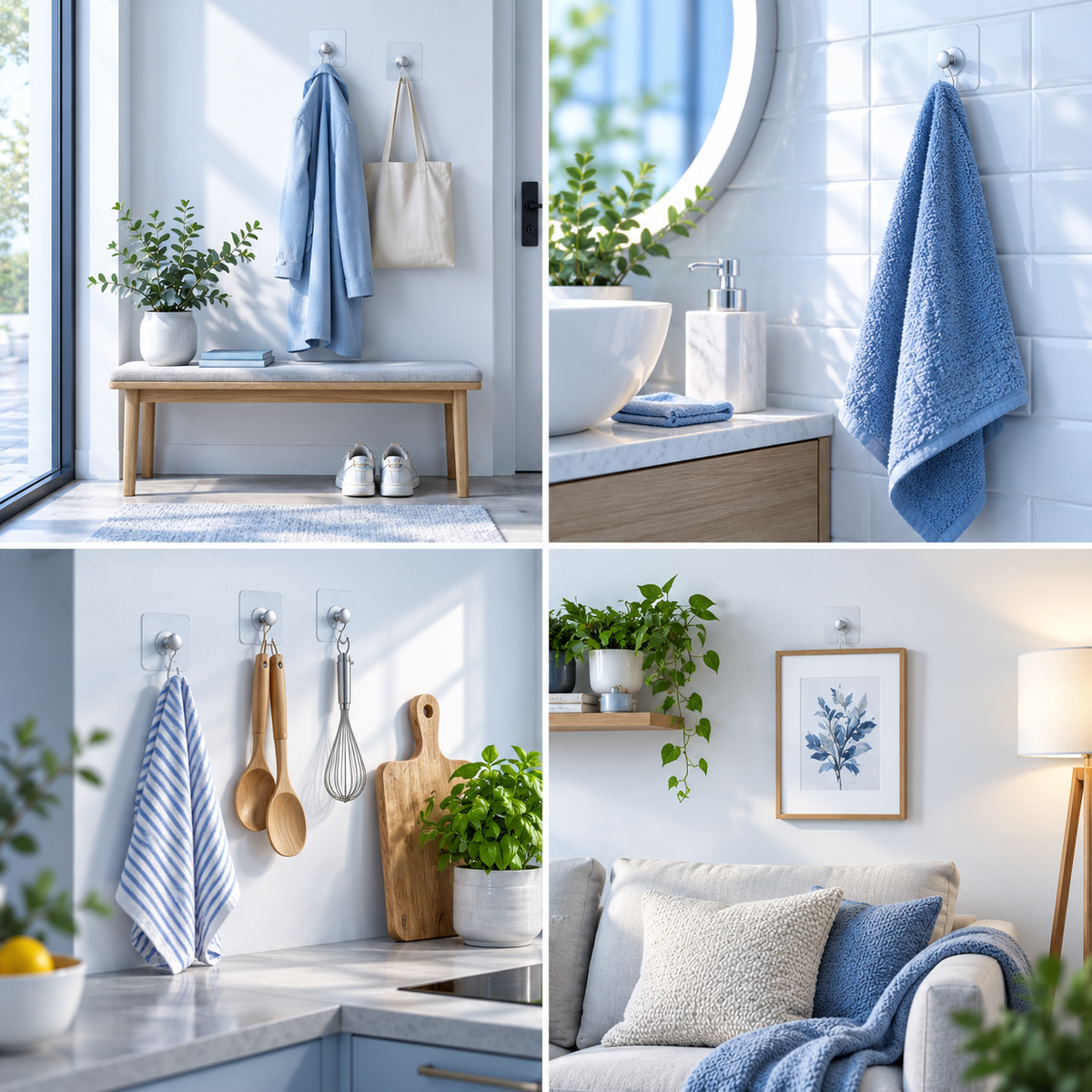 Self Adhesive Wall Hooks - No Drilling