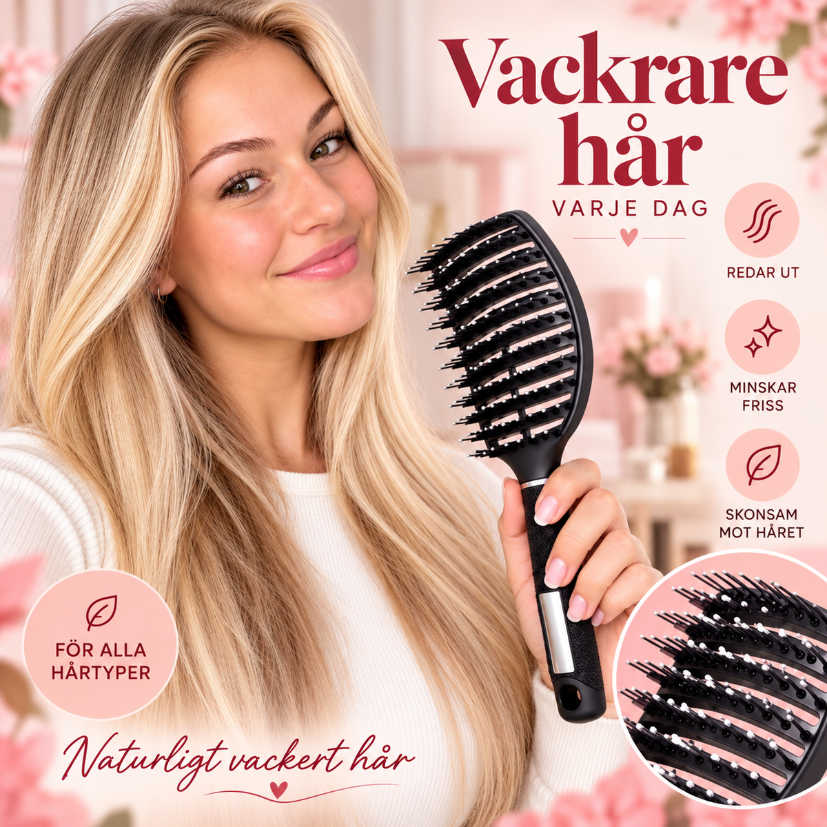 Smooth Brush – Detangles, smoothes and reduces frizz