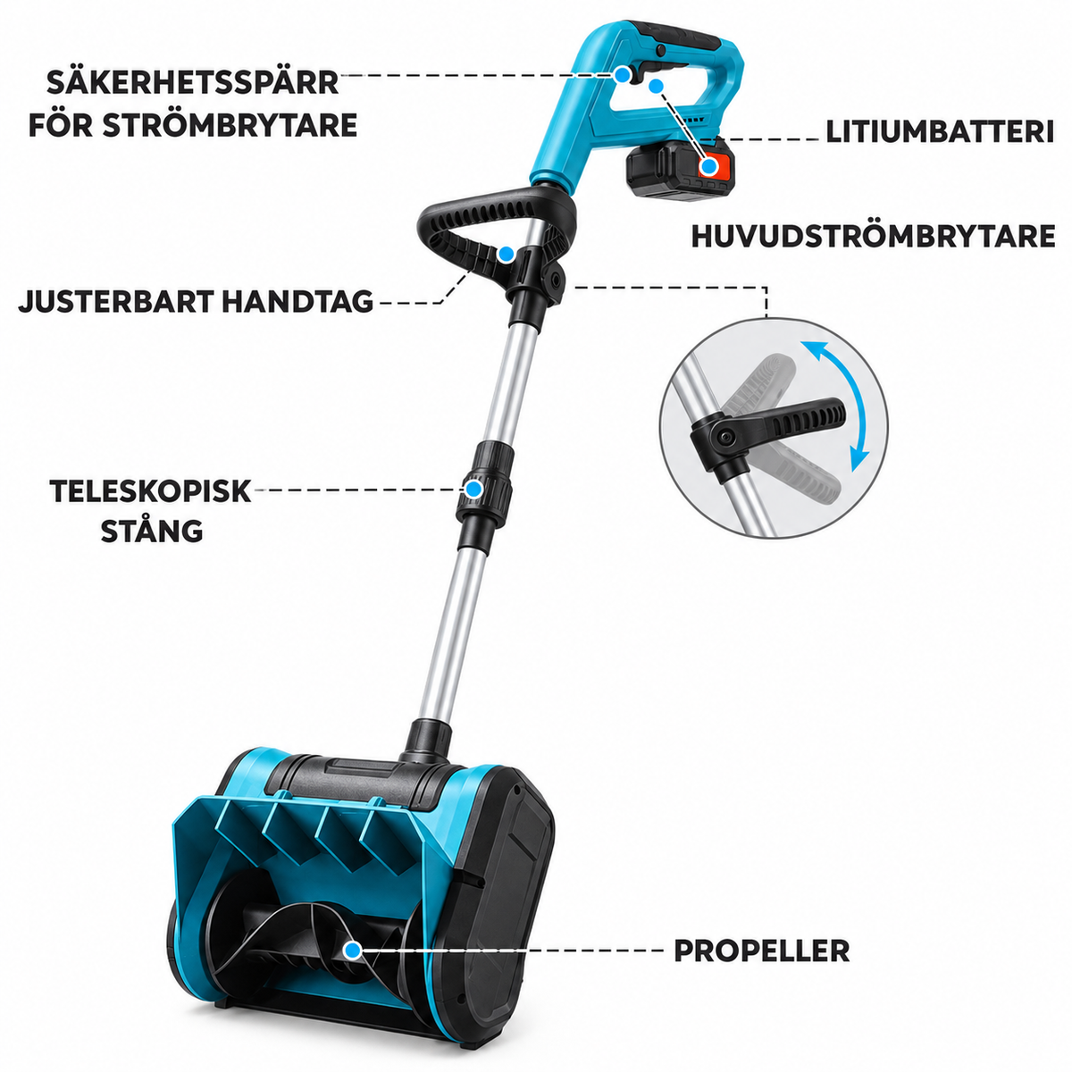 Battery powered snow shovel