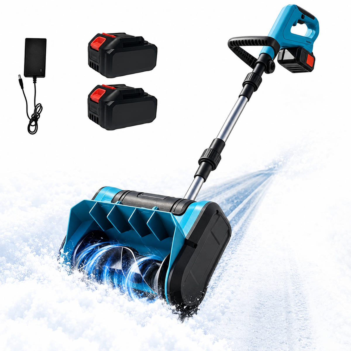 Battery powered snow shovel