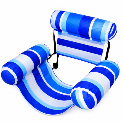 Inflatable floating chair with backrest