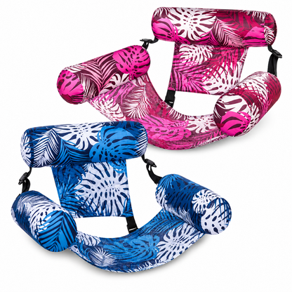Inflatable floating chair with backrest