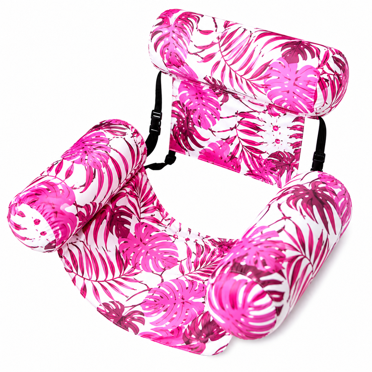 Inflatable floating chair with backrest
