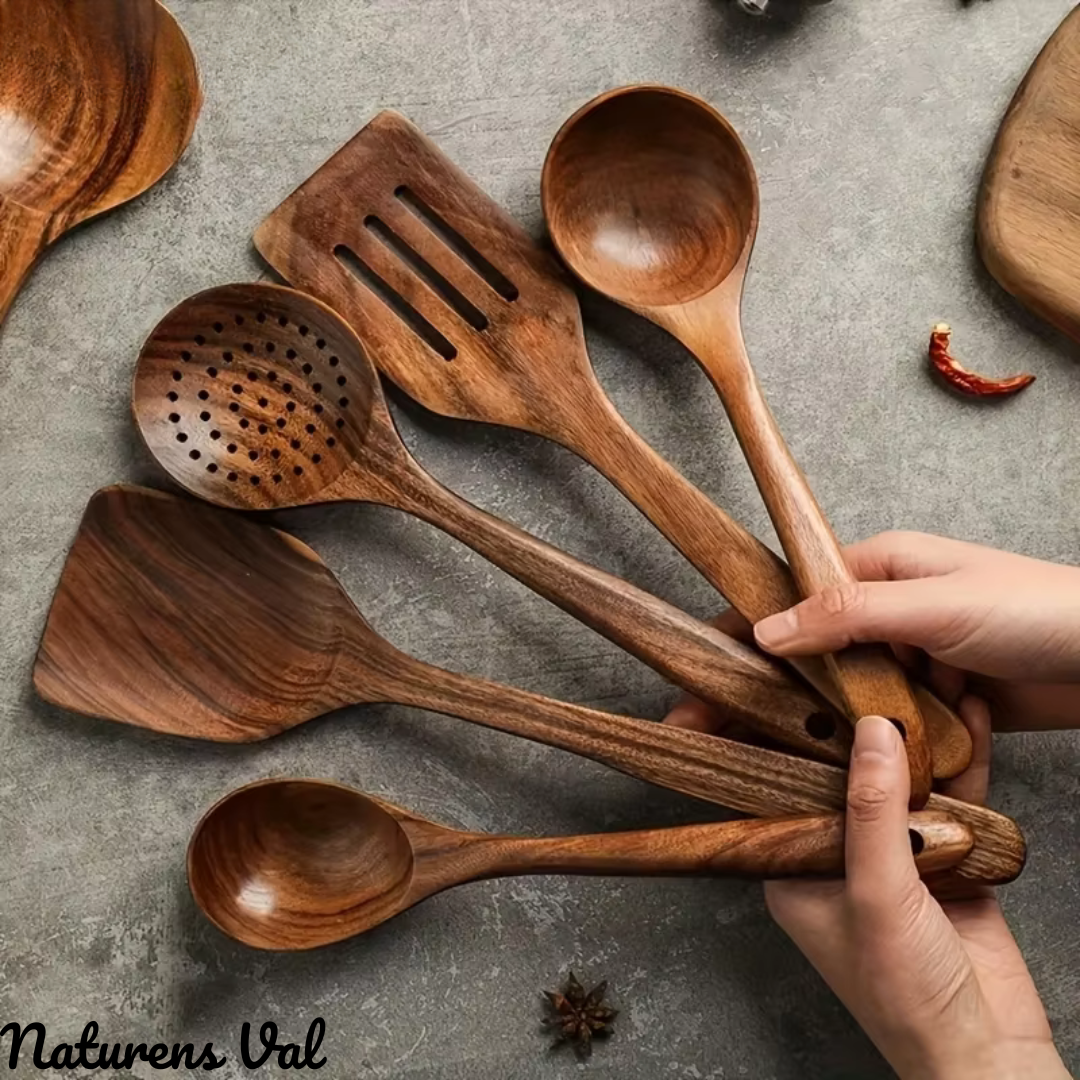 Nature's Choice™ Kitchen Utensils in Natural Wood