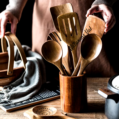 Nature's Choice™ Kitchen Utensils in Natural Wood