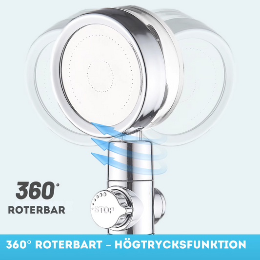 Turbo Shower Head - Complete Set with 3 Filters