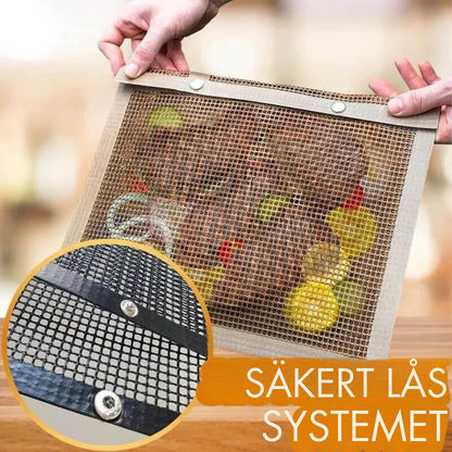 Anti-stick and reusable mesh grill bags