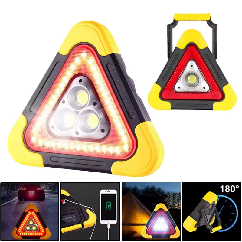 Led warning signal, with solar cell & rechargeable battery