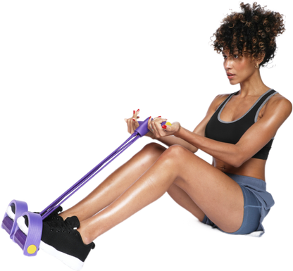 Multifunctional training band with foot loop for effective full body training