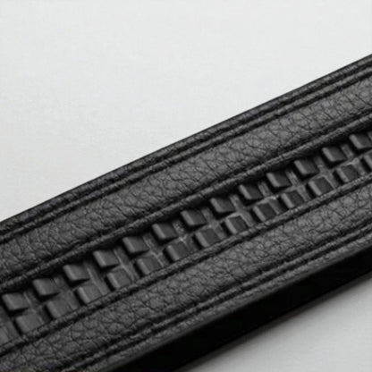 Leather belt with automatic buckle