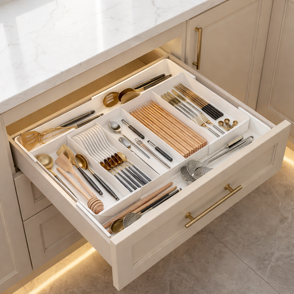 Drawer organizer with smart storage