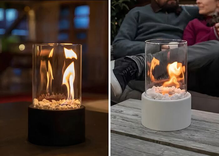 EternaFlame bordskamin i svart och vit