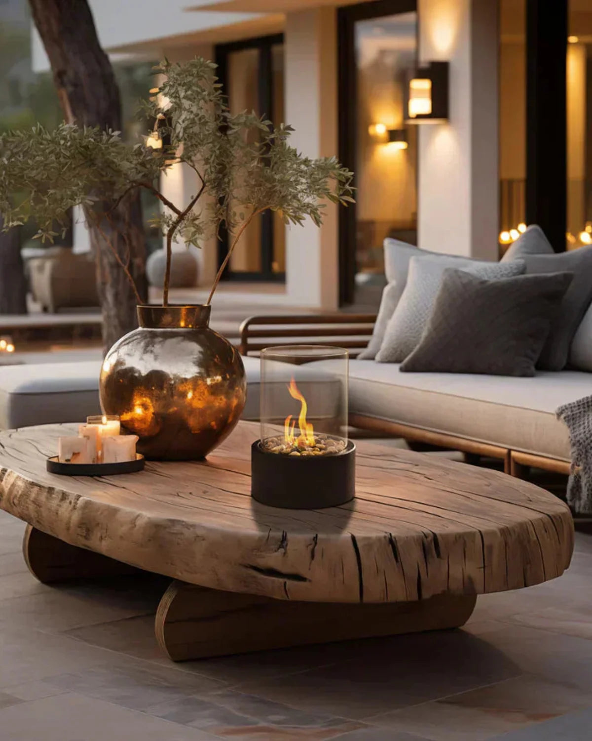 EternaFlame bordskamin i elegant vardagsrumsmiljö