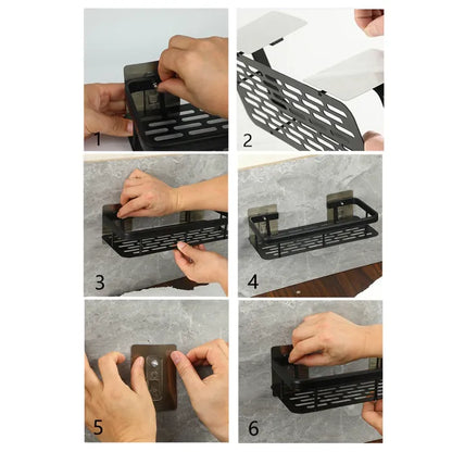 Self-adhesive wall shelf without drilling - Stable storage for bathroom & kitchen