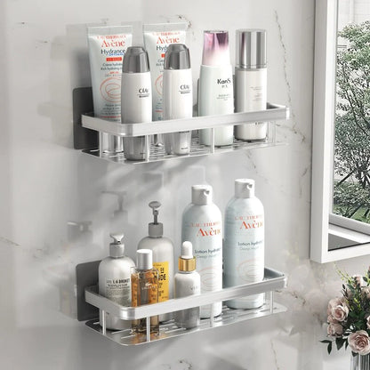 Self-adhesive wall shelf without drilling - Stable storage for bathroom & kitchen